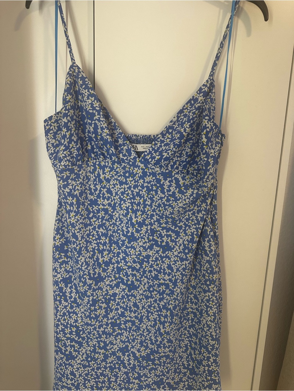 Zara Blue Floral Summer Slip Dress